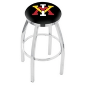 L8C2C - Chrome Virginia Military Institute Swivel Bar Stool with Accent Ring by Holland Bar Stool Company