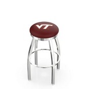 L8C2C - Chrome Virginia Tech Swivel Bar Stool with Accent Ring by Holland Bar Stool Company