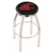L8C2C - Chrome Washington State Swivel Bar Stool with Accent Ring by Holland Bar Stool Company