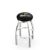 L8C2C - Chrome Wright State Swivel Bar Stool with Accent Ring by Holland Bar Stool Company