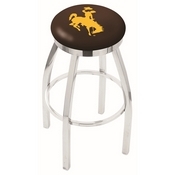 L8C2C - Chrome Wyoming Swivel Bar Stool with Accent Ring by Holland Bar Stool Company
