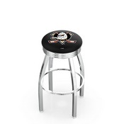 L8C3C - Chrome Anaheim Ducks Swivel Bar Stool with 2.5 Ribbed Accent Ring by Holland Bar Stool Company