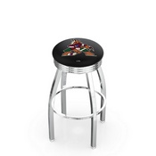 L8C3C - Chrome Arizona Coyotes Swivel Bar Stool with 2.5 Ribbed Accent Ring by Holland Bar Stool Company