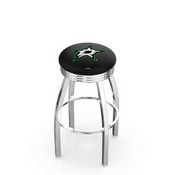 L8C3C - Chrome Dallas Stars Swivel Bar Stool with 2.5 Ribbed Accent Ring by Holland Bar Stool Company