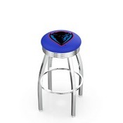 L8C3C - Chrome DePaul Swivel Bar Stool with 2.5 Ribbed Accent Ring by Holland Bar Stool Company