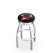 L8C3C - Chrome Eastern Washington Swivel Bar Stool with 2.5 Ribbed Accent Ring by Holland Bar Stool Company