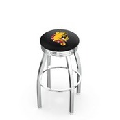 L8C3C - Chrome Ferris State Swivel Bar Stool with 2.5 Ribbed Accent Ring by Holland Bar Stool Company