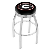 L8C3C - Chrome Georgia G Swivel Bar Stool with 2.5 Ribbed Accent Ring by Holland Bar Stool Company