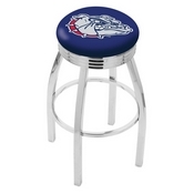 L8C3C - Chrome Gonzaga Swivel Bar Stool with 2.5 Ribbed Accent Ring by Holland Bar Stool Company