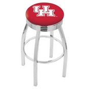 L8C3C - Chrome Houston Swivel Bar Stool with 2.5 Ribbed Accent Ring by Holland Bar Stool Company
