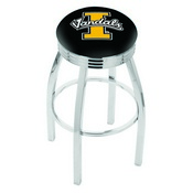 L8C3C - Chrome Idaho Swivel Bar Stool with 2.5 Ribbed Accent Ring by Holland Bar Stool Company