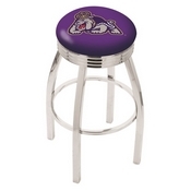 L8C3C - Chrome James Madison Swivel Bar Stool with 2.5 Ribbed Accent Ring by Holland Bar Stool Company