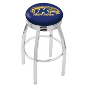 L8C3C - Chrome Kent State Swivel Bar Stool with 2.5 Ribbed Accent Ring by Holland Bar Stool Company
