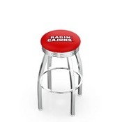 L8C3C - Chrome Louisiana-Lafayette Swivel Bar Stool with 2.5 Ribbed Accent Ring by Holland Bar Stool Company