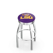 L8C3C - Chrome Louisiana State Swivel Bar Stool with 2.5 Ribbed Accent Ring by Holland Bar Stool Company