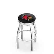 L8C3C - Chrome Louisville Swivel Bar Stool with 2.5 Ribbed Accent Ring by Holland Bar Stool Company
