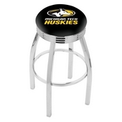 L8C3C - Chrome Michigan Tech Swivel Bar Stool with 2.5 Ribbed Accent Ring by Holland Bar Stool Company