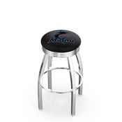 L8C3C Miami Marlins Swivel Stool with Chrome Finish by HBS, AGS-L8C3C25MLBMia