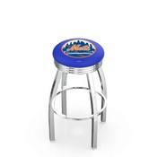 L8C3C New York Mets Swivel Stool with Chrome Finish by HBS, AGS-L8C3C25MLBNYM