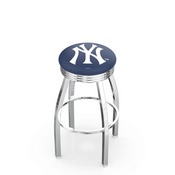 L8C3C New York Yankees Swivel Stool with Chrome Finish by HBS, AGS-L8C3C25MLBNYY