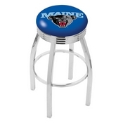 L8C3C - Chrome Maine Swivel Bar Stool with 2.5 Ribbed Accent Ring by Holland Bar Stool Company