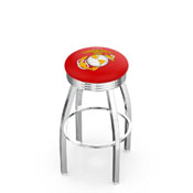 L8C3C Marine Corps (Red/Yellow) Swivel Stool with Chrome Finish by Holland Bar Stool Company, AGS-L8C3C25MarineRY