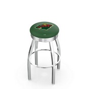 L8C3C - Chrome Minnesota Wild Swivel Bar Stool with 2.5 Ribbed Accent Ring by Holland Bar Stool Company