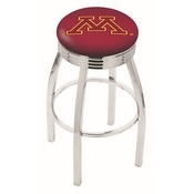 L8C3C - Chrome Minnesota Swivel Bar Stool with 2.5 Ribbed Accent Ring by Holland Bar Stool Company