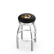 L8C3C - Chrome Missouri Swivel Bar Stool with 2.5 Ribbed Accent Ring by Holland Bar Stool Company