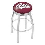 L8C3C - Chrome Montana Swivel Bar Stool with 2.5 Ribbed Accent Ring by Holland Bar Stool Company