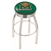 L8C3C - Chrome Marshall Swivel Bar Stool with 2.5 Ribbed Accent Ring by Holland Bar Stool Company