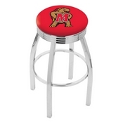 L8C3C - Chrome Maryland Swivel Bar Stool with 2.5 Ribbed Accent Ring by Holland Bar Stool Company