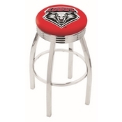 L8C3C - Chrome New Mexico Swivel Bar Stool with 2.5 Ribbed Accent Ring by Holland Bar Stool Company