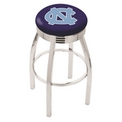 L8C3C - Chrome North Carolina Swivel Bar Stool with 2.5 Ribbed Accent Ring by Holland Bar Stool Company