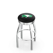 L8C3C - Chrome North Dakota Swivel Bar Stool with 2.5 Ribbed Accent Ring by Holland Bar Stool Company