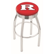 L8C3C - Chrome Rutgers Swivel Bar Stool with 2.5 Ribbed Accent Ring by Holland Bar Stool Company