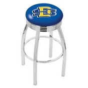 L8C3C - Chrome South Dakota State Swivel Bar Stool with 2.5 Ribbed Accent Ring by Holland Bar Stool Company