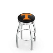 L8C3C - Chrome Tennessee Swivel Bar Stool with 2.5 Ribbed Accent Ring by Holland Bar Stool Company
