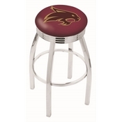 L8C3C - Chrome Texas State Swivel Bar Stool with 2.5 Ribbed Accent Ring by Holland Bar Stool Company