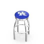 L8C3C - Chrome Kentucky UK Swivel Bar Stool with 2.5 Ribbed Accent Ring by Holland Bar Stool Company