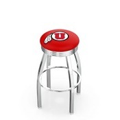 L8C3C - Chrome Utah Swivel Bar Stool with 2.5 Ribbed Accent Ring by Holland Bar Stool Company