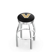 L8C3C - Chrome Vanderbilt Swivel Bar Stool with 2.5 Ribbed Accent Ring by Holland Bar Stool Company