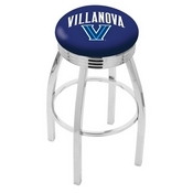 L8C3C - Chrome Villanova Swivel Bar Stool with 2.5 Ribbed Accent Ring by Holland Bar Stool Company