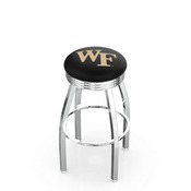 L8C3C - Chrome Wake Forest Swivel Bar Stool with 2.5 Ribbed Accent Ring by Holland Bar Stool Company