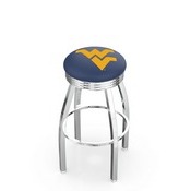 L8C3C - Chrome West Virginia Swivel Bar Stool with 2.5 Ribbed Accent Ring by Holland Bar Stool Company