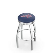 L8C3C - Chrome Washington Capitals Swivel Bar Stool with 2.5 Ribbed Accent Ring by Holland Bar Stool Company