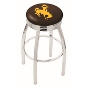 L8C3C - Chrome Wyoming Swivel Bar Stool with 2.5 Ribbed Accent Ring by Holland Bar Stool Company