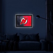 New Jersey Devils Backlit LED Sign by Holland Bar Stool Company, AGS-LBLedA-A4NJDevl