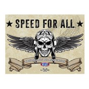 NHRA Skull (Banner) Canvas Wall Art by Holland Bar Stool Company, AGS-LCnvs06-1520NHRASklBnr