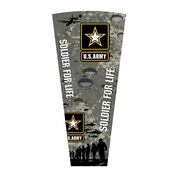 L218 United States Army 42" Tall - 36" Indoor/Outdoor Black Steel Top Lighted Pub Table with Black Wrinkle Finish, L218B42ArmyOD36RBlkStl